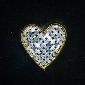 Gold/Rhinestone Heart Pin